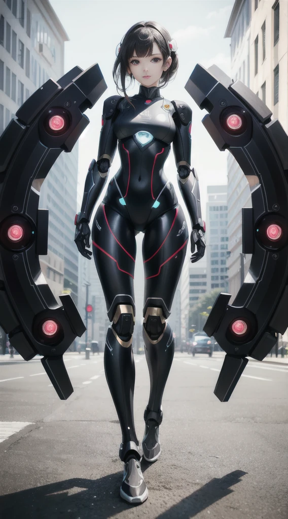 8k HD, Best image quality, Clear images, Stunning details, Beautiful Girl with Robot Body, Full body robot, Girls Focus, Delicate girly face, The girl's details are amazing, Upper body photo, Factory Background, Optimize depth of field,Make the picture more realistic.