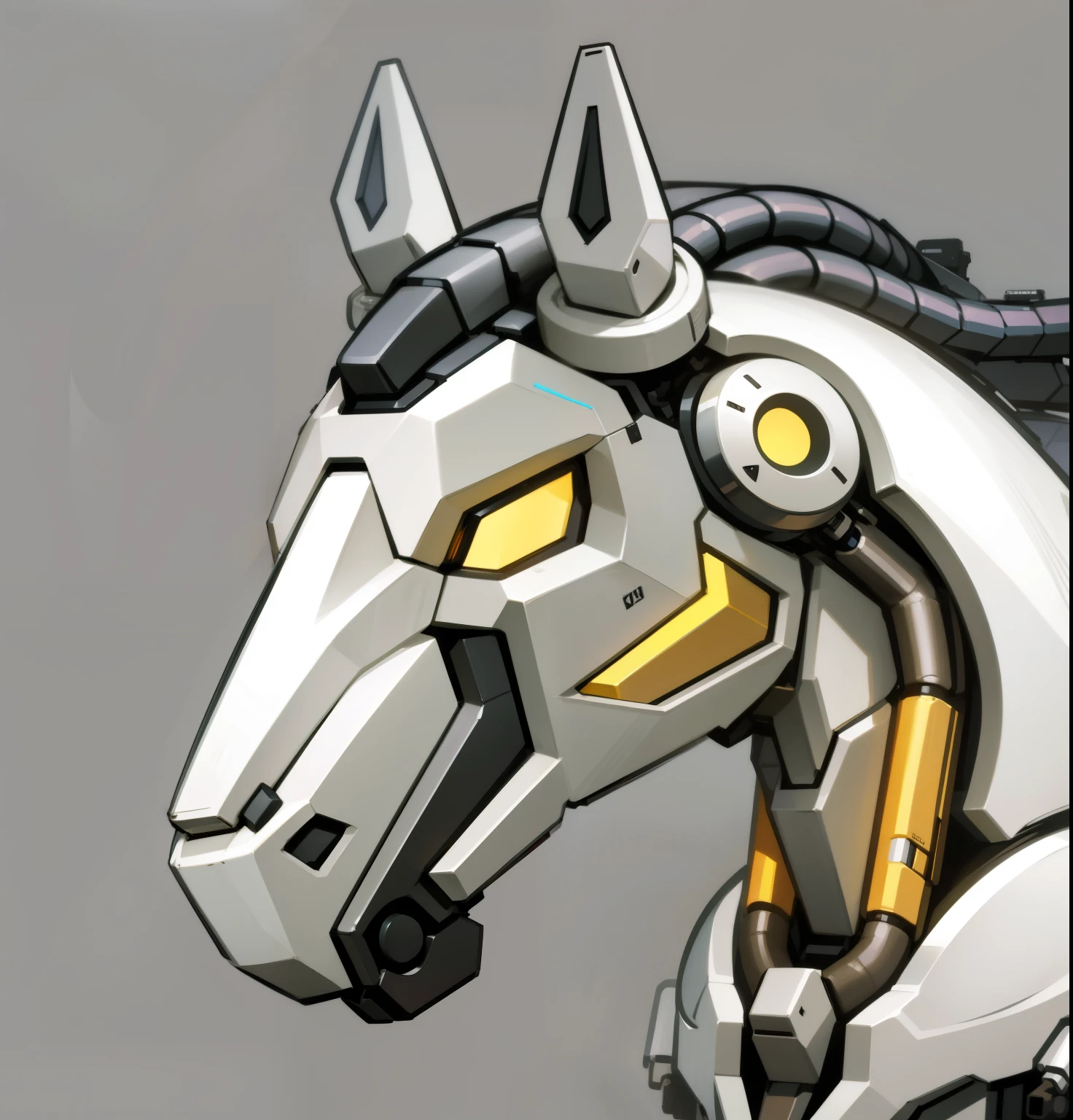 Cyberpunk Mechanical Horse White HD