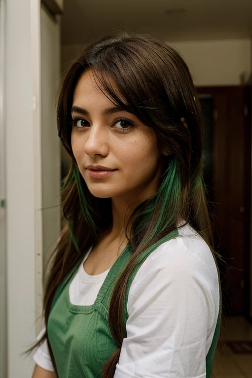 Chica de cabello verde 