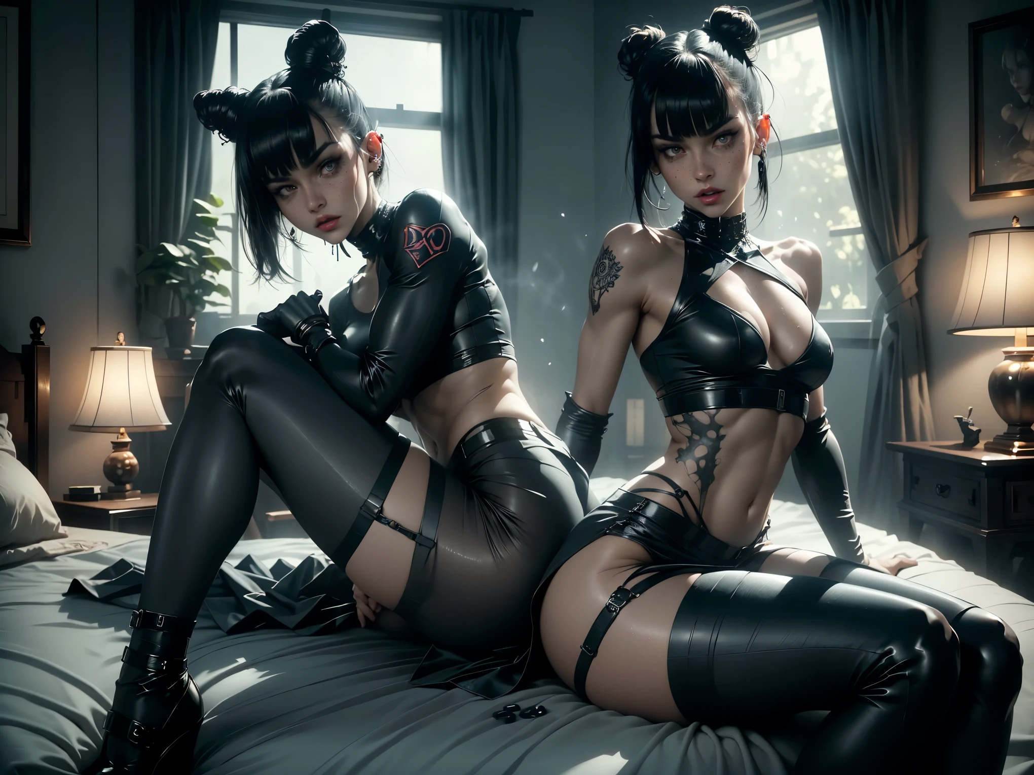 the women want to crush your tiny body with their asses, perfect tight butt, black hair, intense slutty transparent clothes, perfect legs and skinny thighs, tight wet pussy, white dripping cum, ((Perfect eyes and face)), ((closed wet full lips)), ((perfect hands and fingers)), ((( a lot of white cum is dripping out of her pussy))), ((she has a very skinny and toned strong body)), ((makeup)), ((freckles)), ((perfect eyebrows)), ((sharper edges)), ((perfect scary grey eyes)), perfect intimidating face, slut, sadistic, predatory, better detail on her skin, perfect face and strong jawline, perfect full wet lips, sadistic atmosphere, wet sweaty skin, more detail, beautiful intimidating grey eyes, ((beautiful horror)), better lighting, more toned muscles, perfect detail on her intimidating eyes, very tight underwear, ((tight pussy)), (((tighter clothing))), slutty, intense, perfect detail, tight and sexy, ((piercings)), better detail on her bellybutton, skinny, skinny and strong, more skin showing, intense, slutty, freckles, long skinny perfect legs, scary and intense, super sluts, domination, mistress, femdom, future, helpless, powerless, giantess