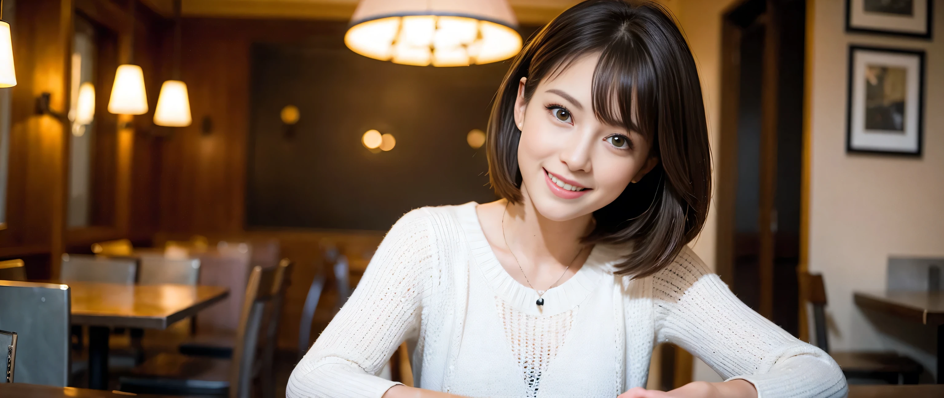 ((highest quality、8k、masterpiece:1.3))、Sharp focus:1.2、Beautiful woman perfect body:1.4、Slim body、((Bob Hale、Straight hair:1.2))、(to be born, highest quality, masterpiece:1.5), (Realistic, Intricate details:1.2), Ultra-high resolution, Put the light on your face、Amazing view of the sunset sky and clouds、Amazing mountain views、A bright smile、wine glass、red wine 、Appetizers、Italian food、Wine bottle、Champagne、sparkling wine、, Beautiful Face, blue eyes, The light shines on your face, Blushing, short hair,Bright Face、Fox face、 (36 years old), 39 years old, Lady、Two beauties、Brown Hair、Shortcuts、Long sleeve shirt、dress、Pretty Woman 1, (Slim face), (The body is slim), (Brown Hair), (Shortcuts), cheeks turn a little red,Attractive beauty、, Out of the window, A beautiful and detailed night view unfolds.........., restaurant, In a prominent place (From the waist up) Nova Frog Style, actress, model, Upper Body, White wine, slim, wine glass, A wine glass placed in the middle, smile, (smile: 1.15), Beautiful fine grain, Depth f/2,saturation, High Contrast, Strong light and shadow,Moist Body:1.5、3D texture、Delicate eyes、Brown Hair、The hair is very shiny、