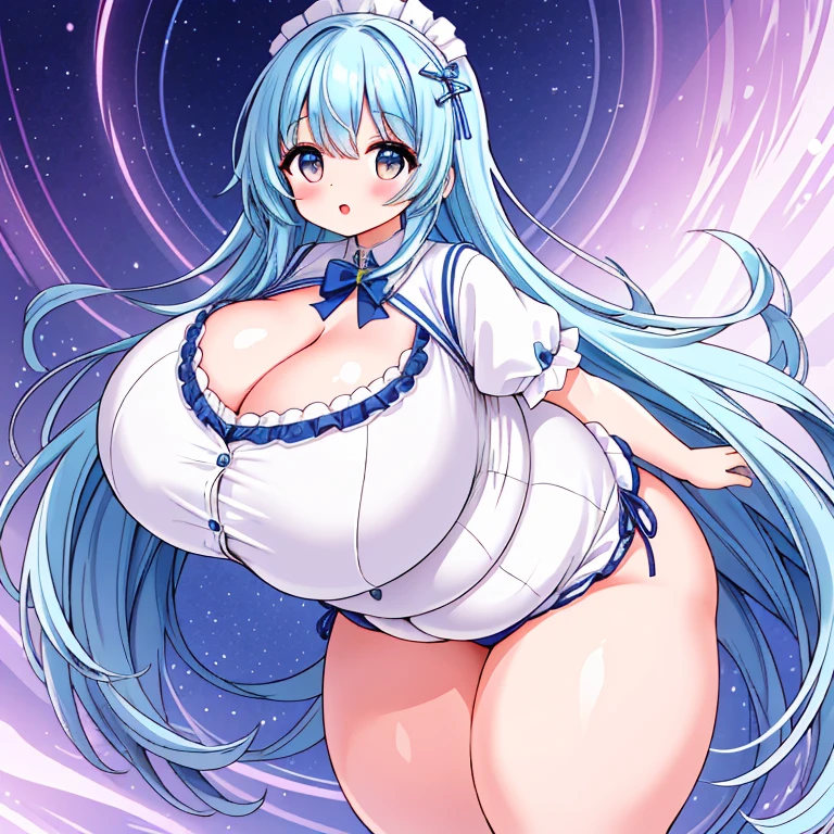 Beautiful Girl, (Overly Plump Thighs: 1.5), Huge Breasts, Mega Ultra Thick Body,