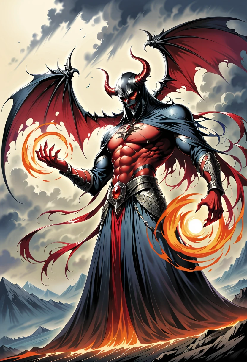 Character concept design,,Death Demon,Dragon Island,(Perfect hands:1.37)