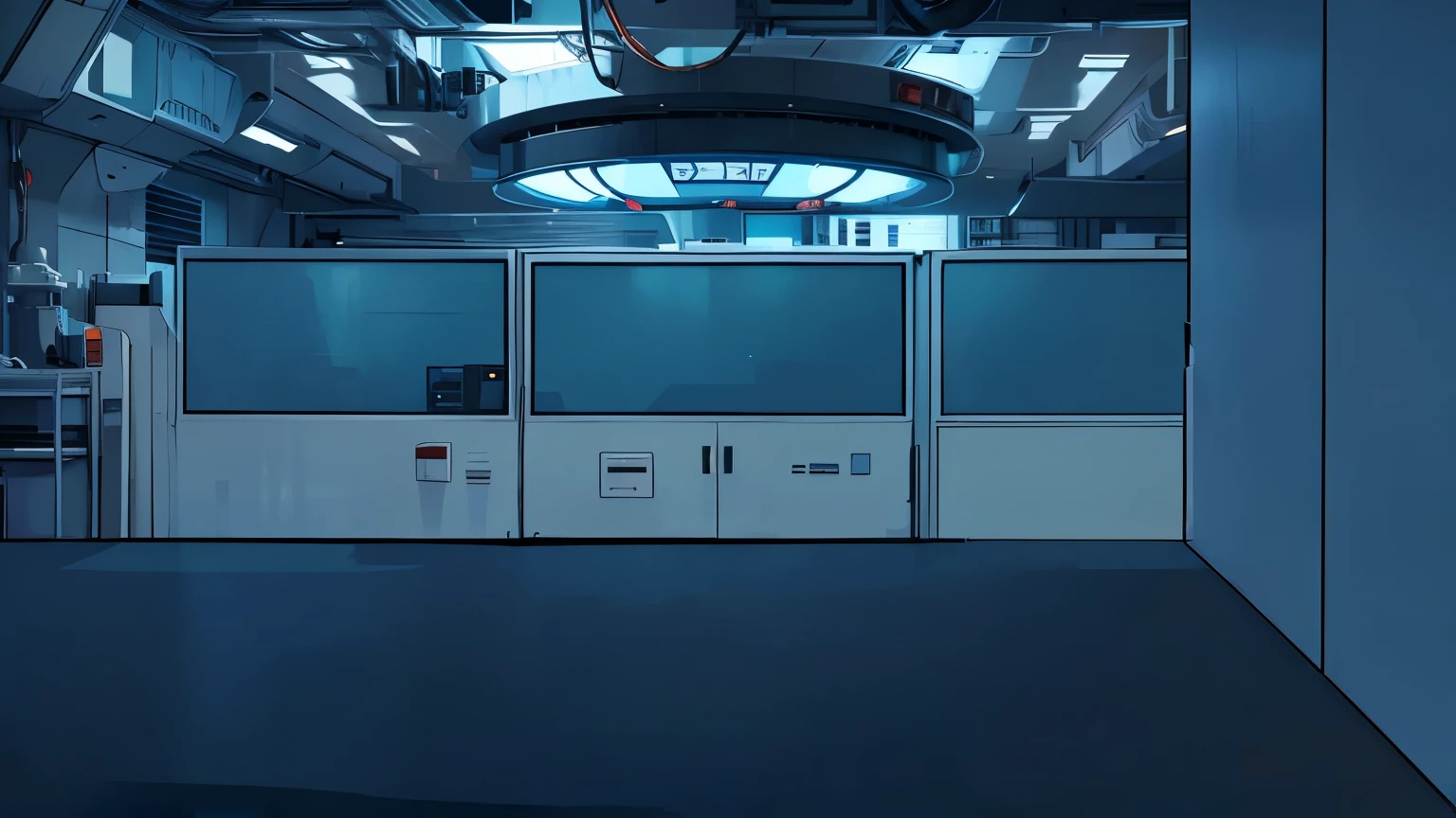 corridor,laboratory,base,Science Fiction,Anime style,comics,Second Dimension,2D scene