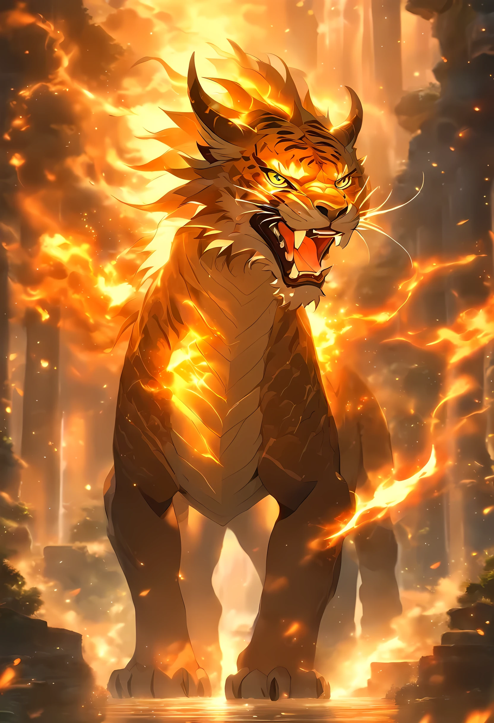 A dragon soaring in the sky, a sacred tiger running on the ground
(best quality,4k,8k,highres,masterpiece:1.2),ultra-detailed,(realistic,photorealistic,photo-realistic:1.37), vivid colors, sharp focus, HDR, studio lighting, ultra-fine painting,
dragon with intricately detailed scales, majestic wings, and piercing eyes, tiger with powerful muscles, majestic striped fur, and intense gaze, magical atmosphere, dynamic composition,
lush green scenery, floating clouds, glowing sun, mystical rays of light, ancient ruins in the background, sense of adventure and mystery, ethereal ambiance,
dragon and tiger in a fierce confrontation, displaying strength and power, intense and vibrant colors, epic battle scene, roaring flames and fiery breath, sparkles and magical effects,
unprecedented attention to detail, intricate textures and patterns, meticulous brushwork, stunning realism, fine artistic craftsmanship, dramatic lighting and shadows,
capturing the essence of mythical creatures, emphasizing their grandeur and majesty, evoking a sense of awe and wonder, masterful depiction of movement and energy,
fusion of fantasy and reality, blending traditional and modern art styles, showcasing the beauty and power of nature and wildlife, conveying a sense of harmony and balance.