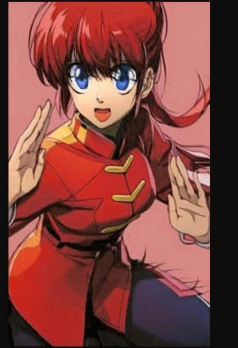 Chica anime con cabello rojo y ojos azules posando para una foto., iwakura yacía, female protagonist 👀 :8, asuka, misato katsuragi, zenkai de cuerpo completo! trajes de asuka, inspirado en Tsubasa Nakai, inspirado por Shi Rui, inspirado en Li Shida, inspirado por Rumiko Takahashi, rumiko