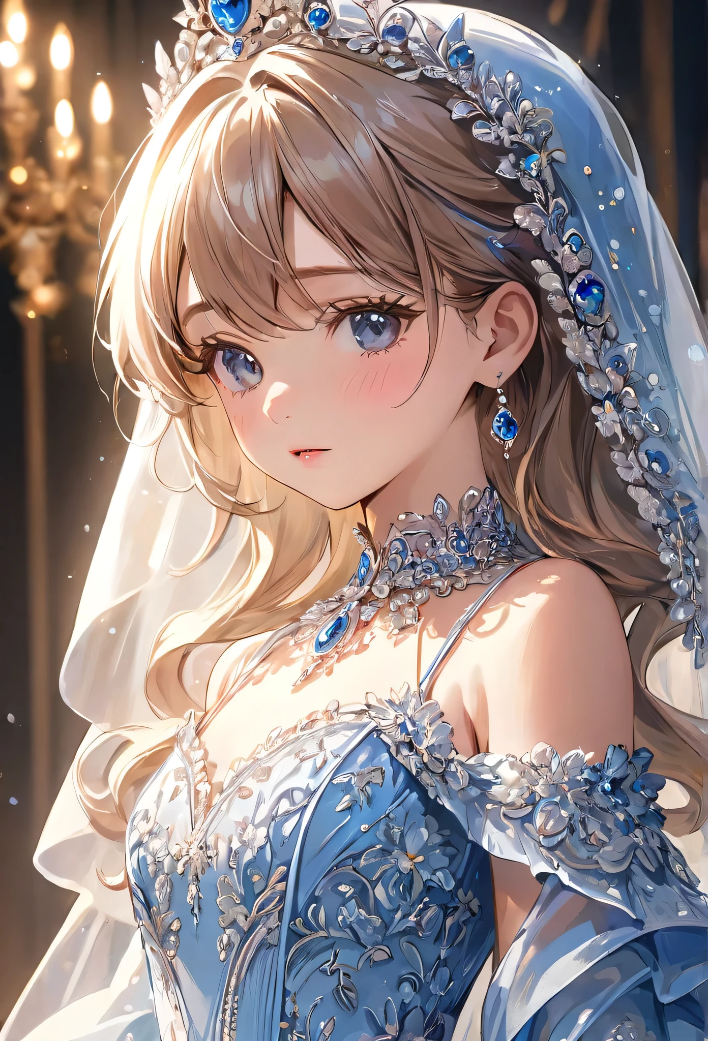 Girl wearing gown, ultra-detailed, beautiful face,