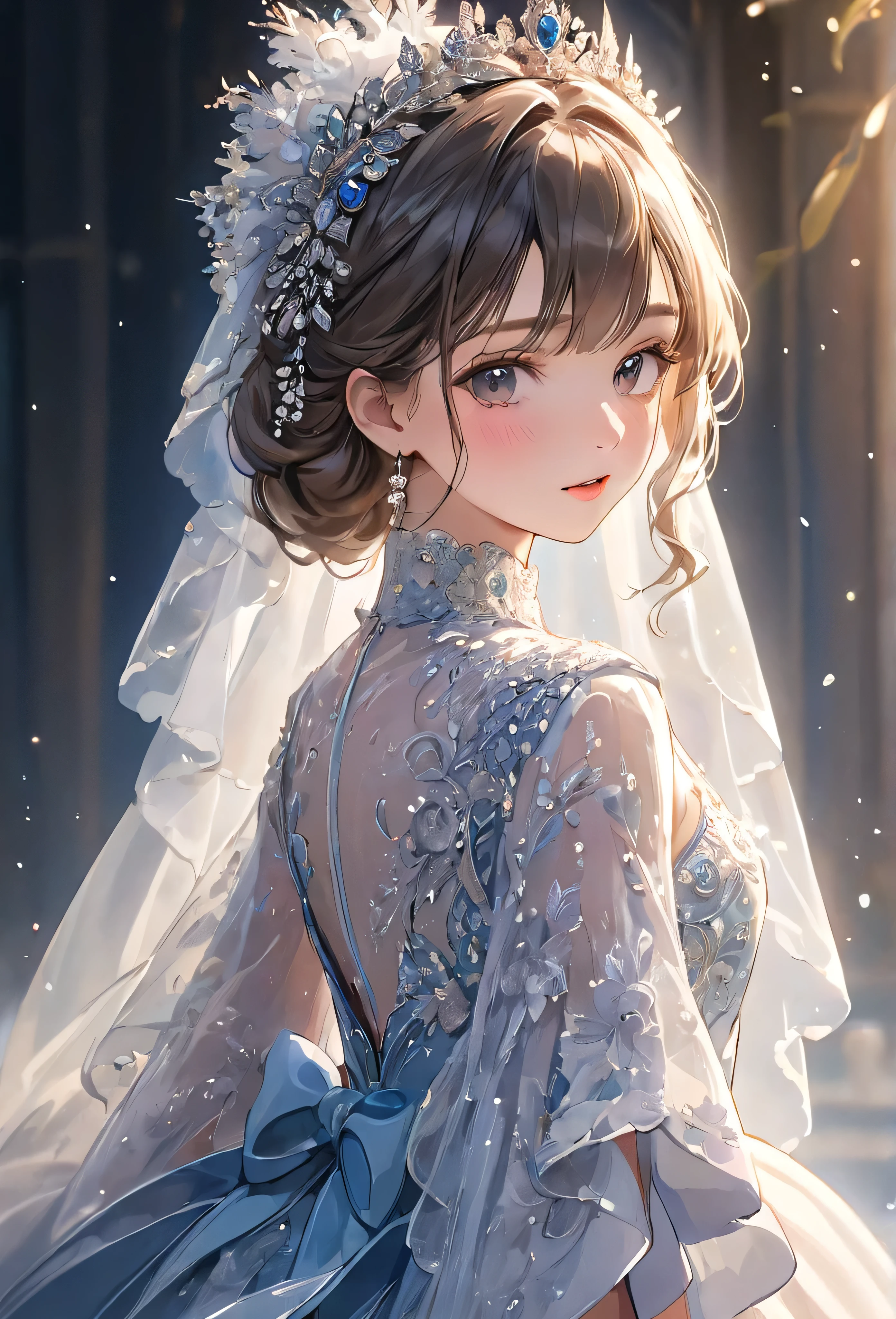 Girl wearing gown, ultra-detailed, beautiful face,