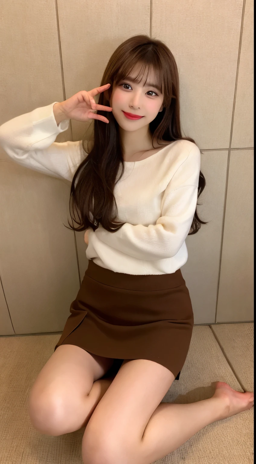 Japanese Beauty、Brown Hair、Tight mini skirt、Leg spread、Wide-open legs、Spread your legs