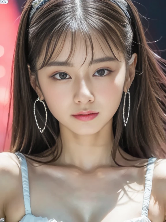 photorealistic, Ultra-detailed, (best quality, 8k, 32k, masterpiece, UHD:1.2), Photo of 18yo beautiful Japanese woman, Idol Stage,