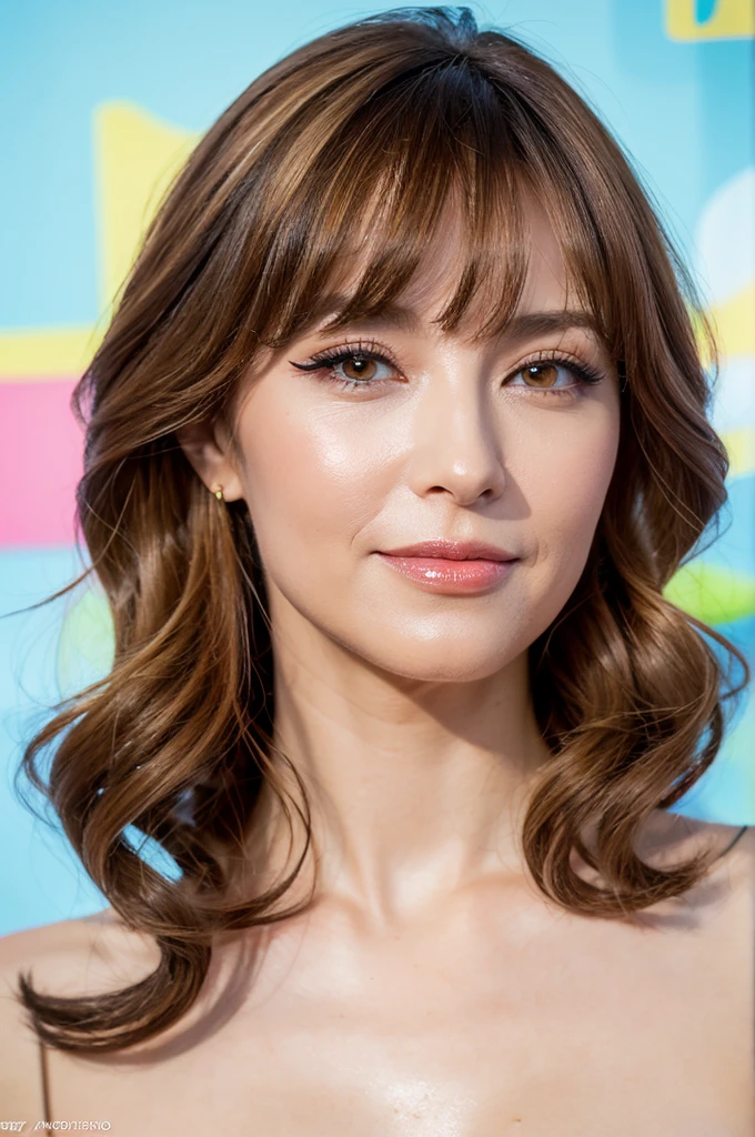 (detailed skin:1.2),(shiny skin:1.1),8k,best quality, masterpiece, ultra high res,(photorealistic:1.4), RAW photo,(soft saturation:1.3),(fair skin:1.2),mature woman,45year-old,gyaru,makeup,(lipstick:1.1),(eyeliner:1.2),mascara,eyeshadow, glamor, large breasts,blonde hair and brown hair, medium hair, asymmetrical hair, wavy hair, asymmetrical bangs