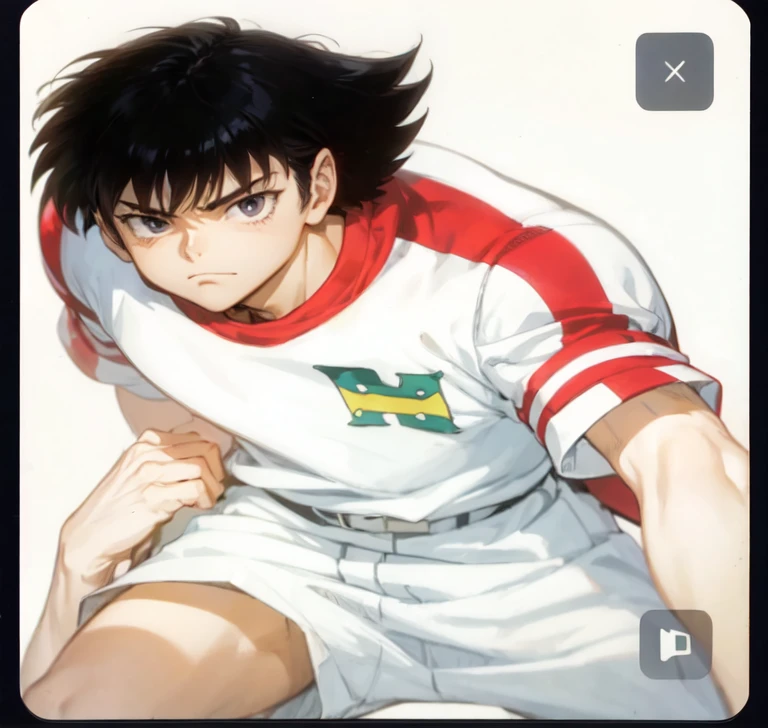 personaje de anime de un hombre con uniforme blanco y rojo, kentaro miura manga style, kentaro miura manga art style, kentaro miura style, El