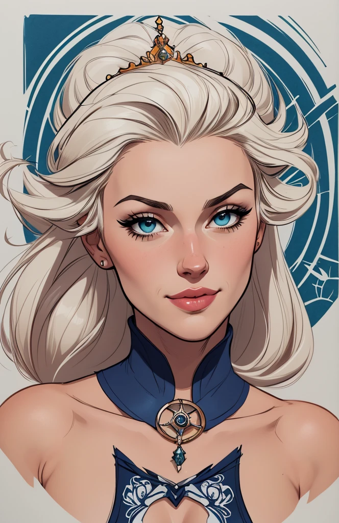 Personagem mulher estilo atompunk Fiona rainha Anna de Arendelle com marcas de guerras Imagem de desenho animado de uma mulher .Ilustra??o estilo desenho animado, estilo de arte dos desenhos animados, estilo de arte dos desenhos animados, digital illustration style, estilo atompunk design de personagens altamente detalhado, arte digital detalhada coragem, Forest fan art, Design de personagens de retrato, beautiful digital illustration, retrato de alta qualidade, Arte em quadrinhos, mulher jovem cabelo com transas lindas . Queen Anna of ArendelleBeautiful lined eyes Medium large bust and wonderful sexy clothes. image expression of sexual desire from waist to head illustration Queen Anne of Arendelle atompunk style Fallout 4 style pose playboy magazine 