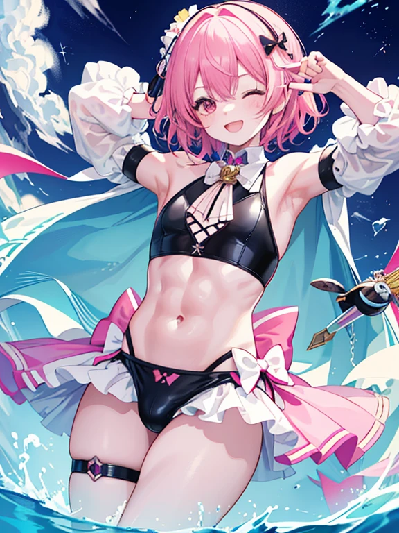 (highest quality,very detailed,masterpiece,super detailed,boy,) (((male focus,1boy))), (((otokonoko))),curvy,((male,man)),Swimming Bikini、Astolfo、((Restraint, , penis,Bondage))
abs, male focus, bulge, muscular, muscular male, nipples, navel, blush, multiple boys, bara, short hair, large pectorals, open mouth, one eye closed, armpit hair,
absurdres, highres,bulge,
BREAK
gal girl wearing gal fashion, smile, bewitching grinning, smirk, colorful,kawaiitech, pastel colors, kawaii, cute colors,kawaiitech, pastel colors, kawaii, cute colors