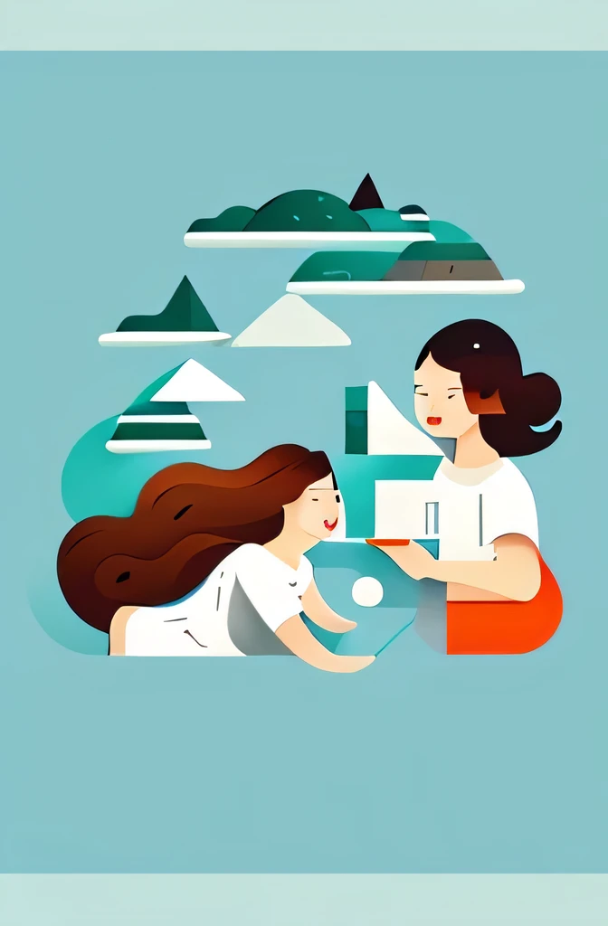There are four people doing different things together, flat illustration, Cartoon style illustration, Simple and clean illustration, Simple illustration, Interesting illustration, illustration style, Marketing game illustration, flat vector graphic, portfolio illustration, Simple illustration, avatar for website, Digital character illustration, Edit the illustration, marketing illustration, Girls create great things, Fun and weird illustrations, 2d illustration