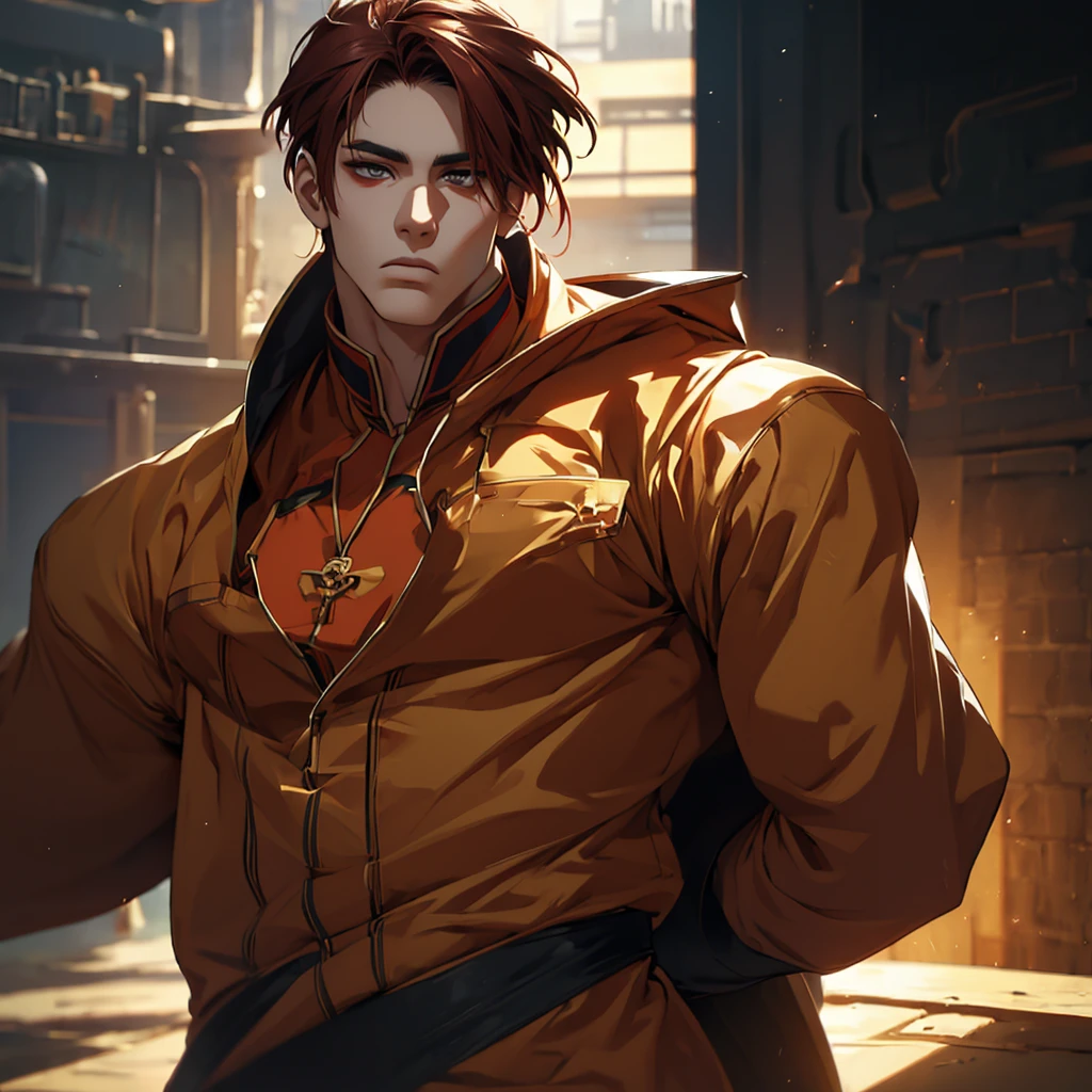 Hot hunklike young big strong looking attractive handsome Korean males guys very ullzang subtle hints of anime look trendy hipsterish natural shor vloser cut and stylescolor darker red brown bit shot hair Hazel or light brown or like amber colored eyes detailed defined s chiseled almost sculpted sulptured looking. body face features dressed in a trendy hipster kinda vintage modern Korean styles 8k kinda higher res clear sharper crisper detailed defined kinda male fashion model look