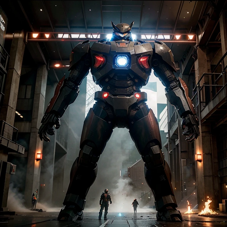 Jaegers  pacific rim colossal giant robot black and red blue mix colour
