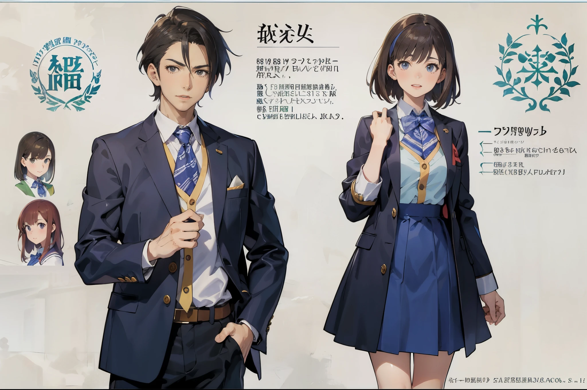 anime character of a woman in a blue dress and white top, magic , official character art, marin kitagawa fanart, official art, best anime character design, maya fey from ace attorney, female anime character, shiori teshirogi, ( ( character concept art ) ), tsubasa nakai's style, magical school student uniform, matoko shinkai