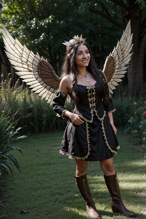 Brujas reales ancianas y horribles (como los cuentos de hadas) vestidas con botas volando, riendo