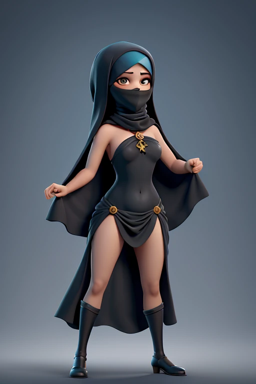 Fantasia, Mujer, burqa, simetria, pose v