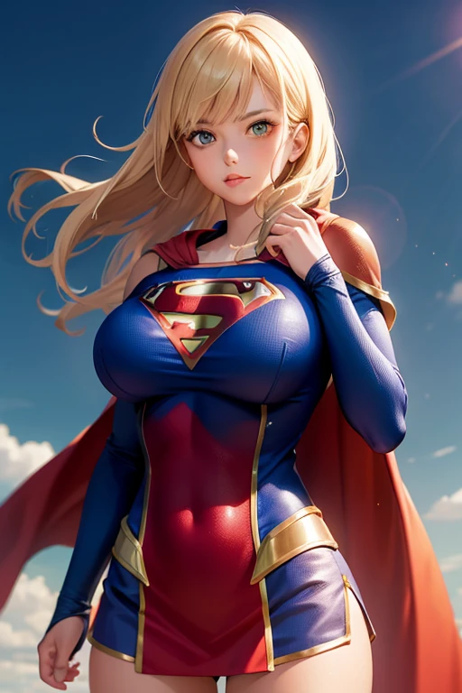 Woman body set big breasts, Supergirl costume dress