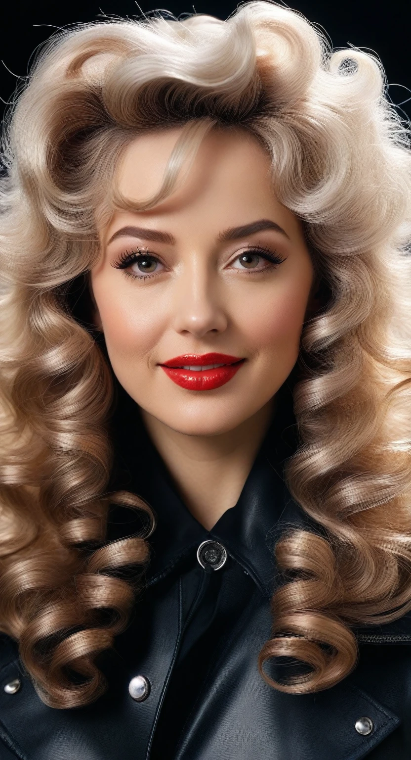 drill hair, curtained hair, lock of hair, Big hair, medium hair, shiny hair (dynamic hair color: 1.49), supermodel for Cosmopolitan, raised eyebrows, smile, wrinkled lips, surrealism, Renaissance/rococo/Baroque, award winning raw photography, style гиппердетализации, from influence of Steven Spielberg, cinematic lighting, depth of field, divine rays, falling shadow, Fujikos, вид first person, first person, wide angle, натуралистичный style, surrealism, UHD, retina(retina: 1.49), masterpiece, accurate, Textured leather, High detail, a high resolution, 16 thousand.(masterpiece, accurate, Textured leather, High detail, a high resolution, 16 thousand.: 1.49)