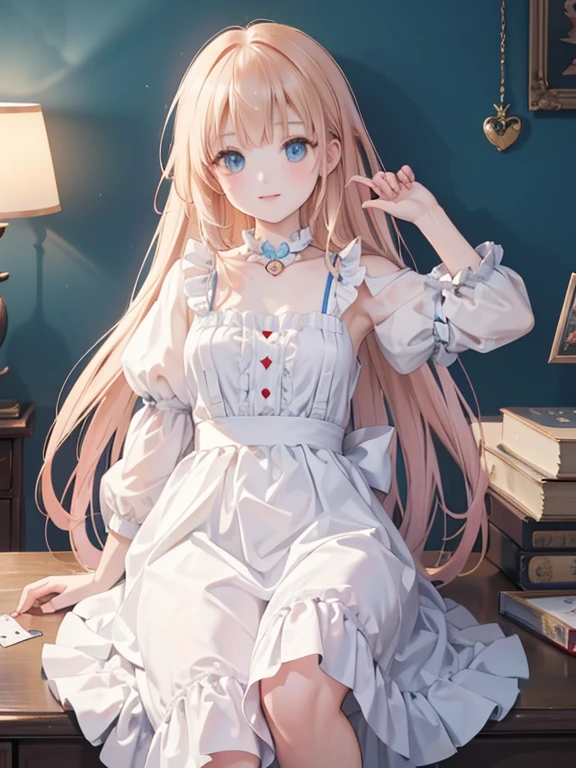 (8k, highest quality, Tabletop:1.2)、Ultra-high resolution、Alice in Wonderland,Queen of Cards, Trump&#39;s Soldiers, blue sky, garden, White roses are being painted red