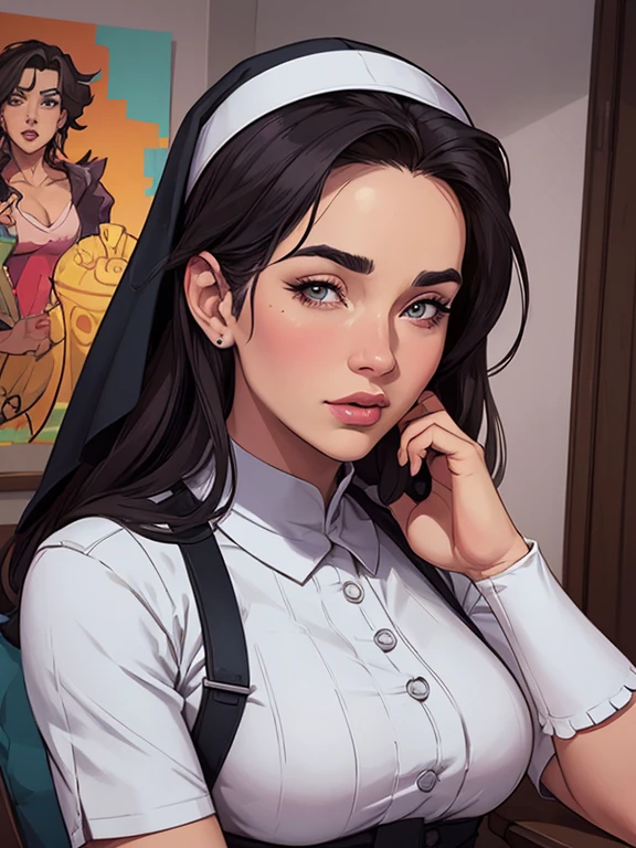 Personagens GTA estilo artgerm femininas Yvonne Strahovski estilo de desenho garota,, pequeno, Shy, bunda grande, catholic nun outfit , dynamic pose, Quente, soft or colored lips, fundo simples, perfect hands, anatomia perfeita, Inclina Jennifer Connelly estilo Cartoon estilo ilustraesenhos animados, estilo de arte dos desenhos animados, digital illustration style, design de personagens altamente detalhado, arte digital detalhada fofa, City fan art, design de personagem retrato, beautiful digital illustration, retrato de alta qualidade, arte em quadrinhos, retrato do design do personagem, Peituda sem roupa e seios médios personagem feminina duas namoradas Linda personagem pose em dynamic pose duas mulheres juntas Yvonne Strahovski à esquerda e junto com Jennifer Connelly à direita com corpo simétrico com espartilho e seios lindos, corpo bem definido, delicado e sensual, estilo de desenho animado, digital illustration with each other artgerm style Angelica - Fate/Kaleid Liner Prisma Illya cartoon style digital illustration colorful background diverse attractive woman sesy beautiful female symmetrical breasts beautiful breasts in cartoon style digital illustration art, melhor qualidade,Cartoon style digital illustration style Jill Valentin resident Evil (papel de parede extremamente detalhado da unidade CG 8k), (melhor qualidade), (best illustration), (melhor sombra), absurdos, Realistic lighting, (abismo), lindo brilho detalhado, arte de , Cartoon style digital illustration style artgermstyle Cartoon style digital illustration GTA uma imagem de desenho estilo Cartoon estilo ilustração digital estilo Personagem Yvonne Strahovski omagem de desenho animado de uma mulher .Ilustra??o estilo desenho animado, estilo de arte dos desenhos animados, estilo de arte dos desenhos animados, digital illustration style, design de personagens altamente detalhado, arte digital detalhada fofa, City fan art, Design de personagens de retrato, linda il