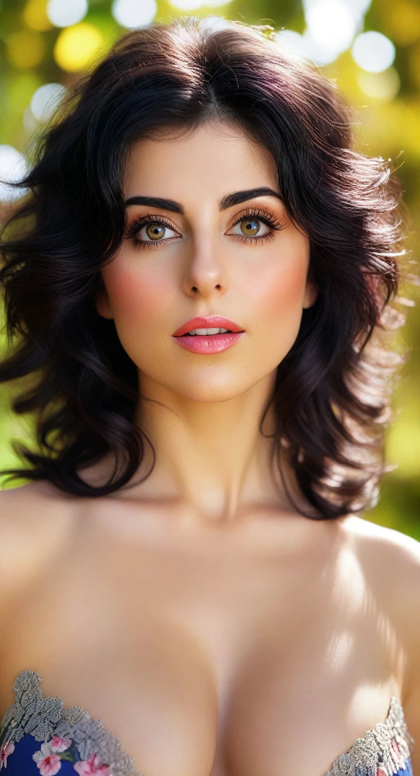 best quality,ultra-detailed,highres,masterpiece:1.2,professional,portraits,photography,colorful,beautiful detailed eyes,beautiful detailed lips,extremely detailed eyes and face,long eyelashes,Katie Melua (Georgian singer:1.1),erect nipples,tingling skin,excited areolae,gorgeous flowery garden background,soft sunlight streaming through the trees,HDR,UHD,studio lighting,ultra-fine painting,sharp focus,physically-based rendering,vivid colors,bokeh