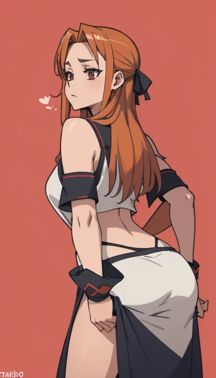 SFW, (ropa de mucama) (pechos gigantes, pechos enormes, pecho grande), pechos firmes, cintura delgada, figura con curvas, arms behind the back, Mi Takagi
