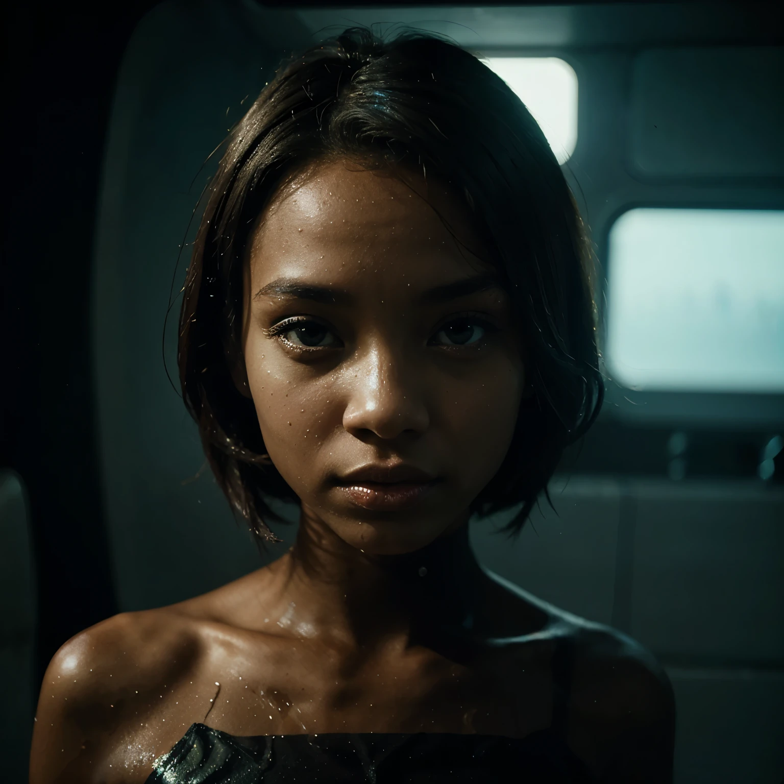 Alien girl that's skin is color aquatic