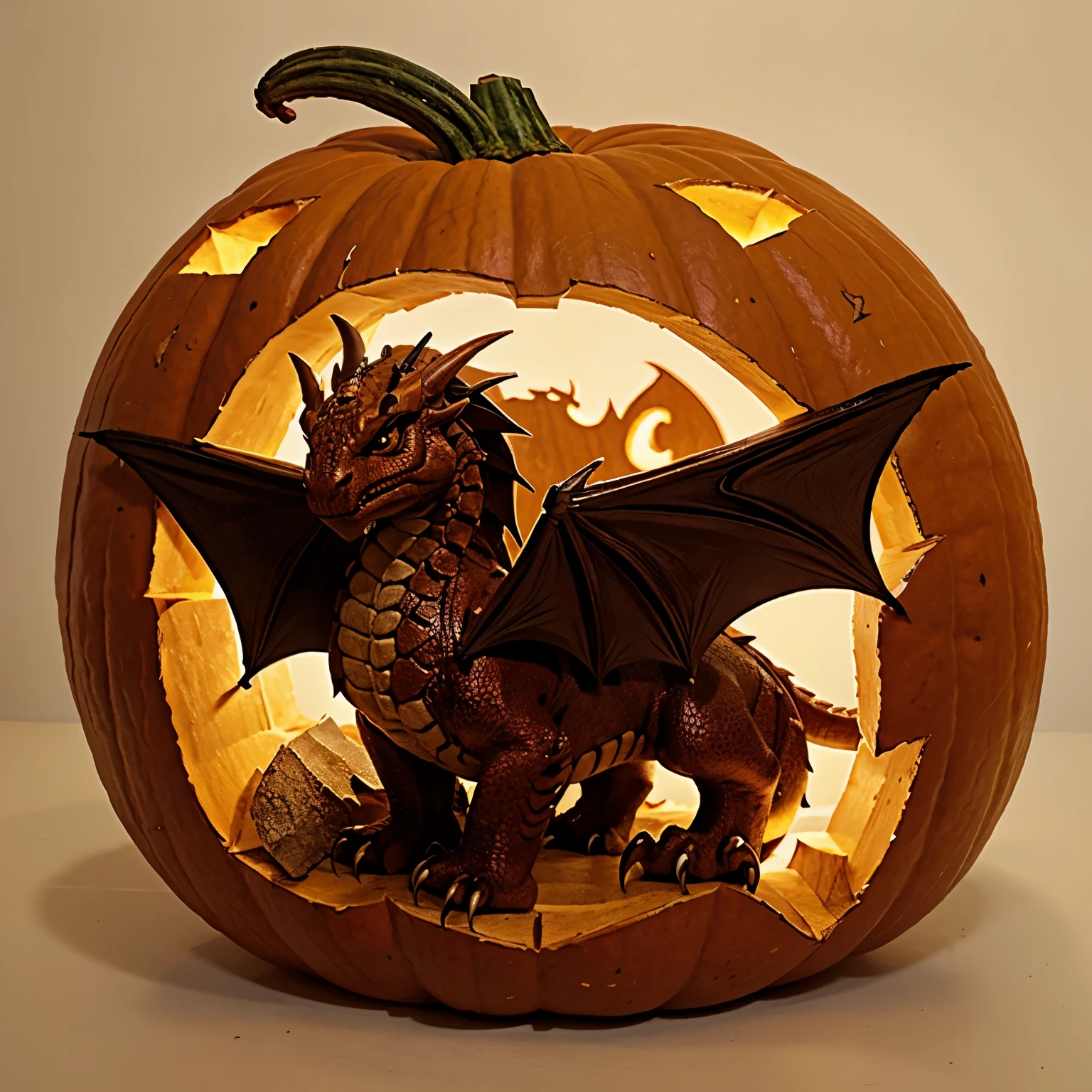 draw a dragon which came from a pumpkin
