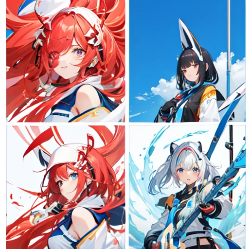 Anime girl in bikini posing in front of big sign posing for a photo, Kantai collection style, maritime, azur lane style, Official artwork, colored album art, anime colours, WLOP and Sakimichan, ( Colorful ), limited color, ( ( ( koi colors ) ) ), color spread, 2 8 mm color