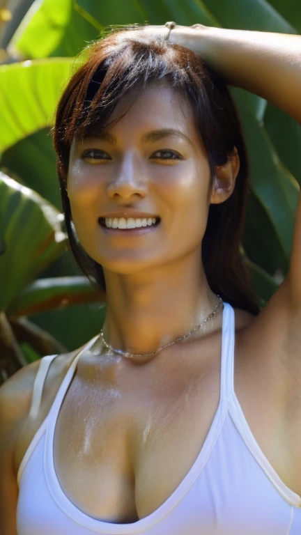 Ultra-definition photo quality、Crazy Nightmare World、jungle、Swamp、Full body portrait、Captivating wild female warrior、Female domination、Looking down on me、Looking down on me、Despise me、Fighting Pose、Muscular、Very tall、Long neck、Small face、Long, beautiful, strong limbs、Black short hair、aggressive look、No makeup、Healthy tanned skin、Sunburn marks、Sweaty、Winning spirit、strong、Looking down on me、Glaring at me、Staring at me、Laughing at me、Tease me、Beautiful and strong eyes、Muscular、Flushed Cheeks、White teeth、Hot Breath、A seductive smile、Beautiful ample breasts、Tight waist、Six-pack、Broad shoulderagic Necklace、Dirty loincloth、Muddy legs、Dirty Skin、Armpit Hair、