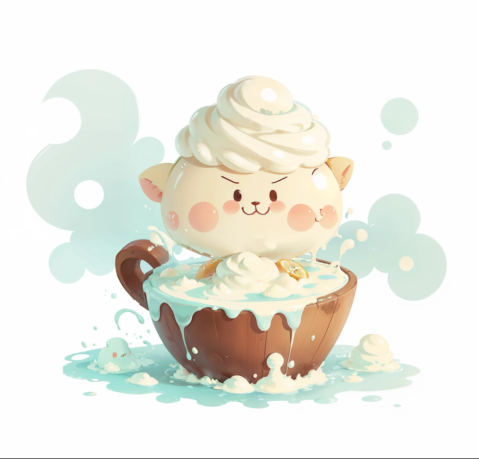 Frothed milk,cute,Moe,Showa style color