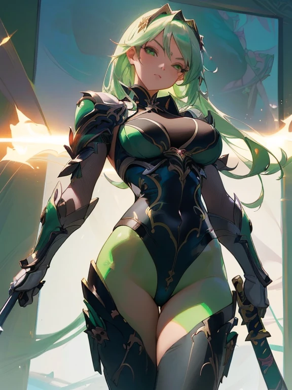 anime girl in a green bikini with a sword and roses, extremely detailed artgerm, like artgerm, seductive anime girl, anime goddess, ! dream artgerm, artgerm. anime illustration, artgerm on artstation pixiv, style artgerm, artgerm style, ig model | artgerm, top rated on pixiv