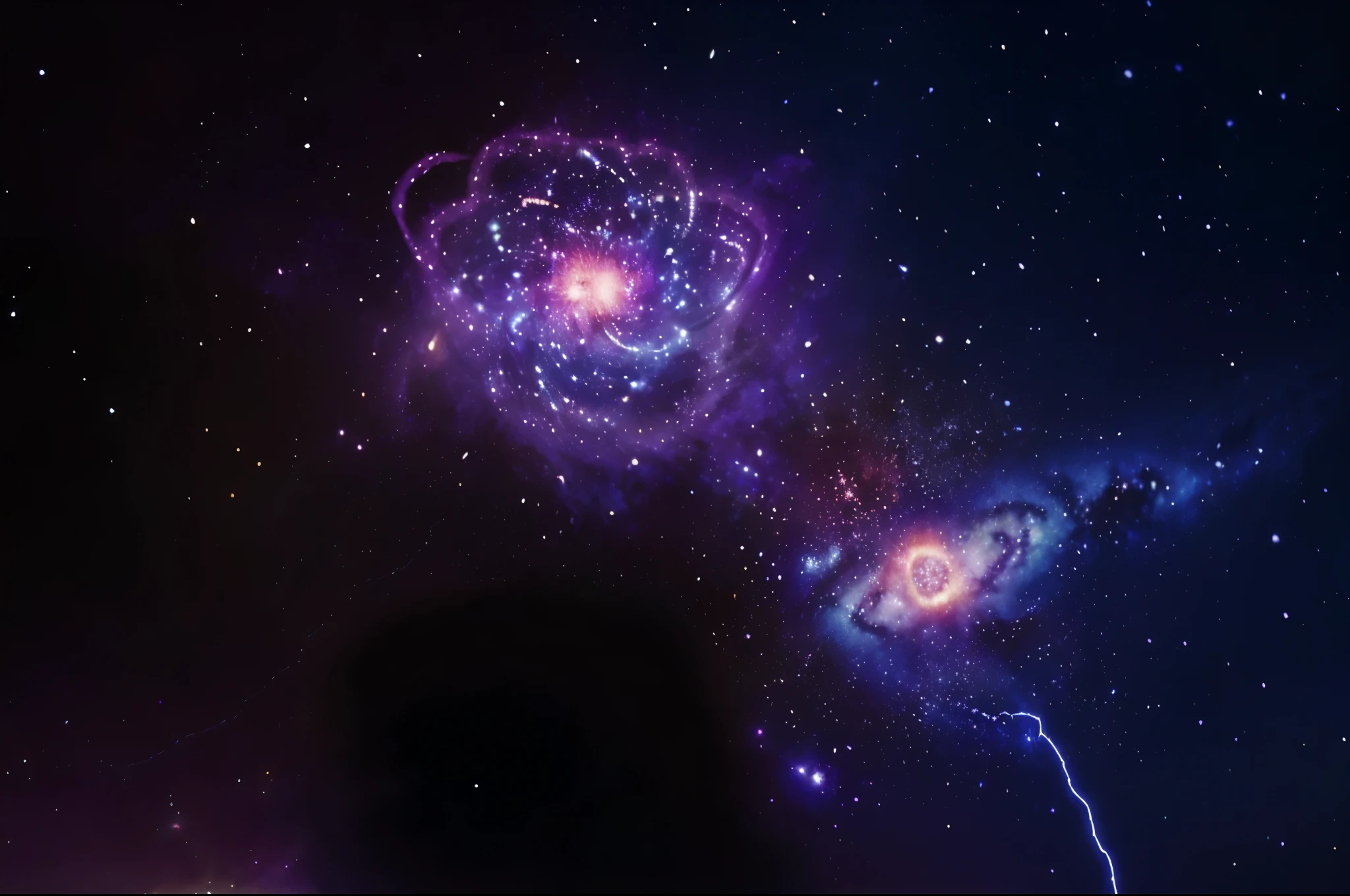 galaxy, stars, nucleus, electricity