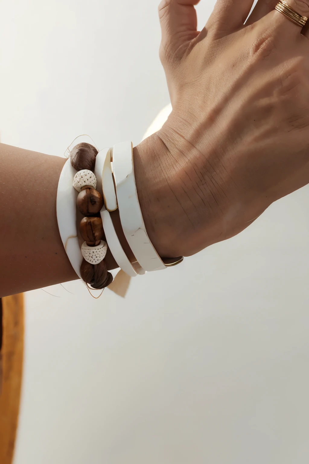 Sandalwood bracelet,White background,Realistic Rendering,