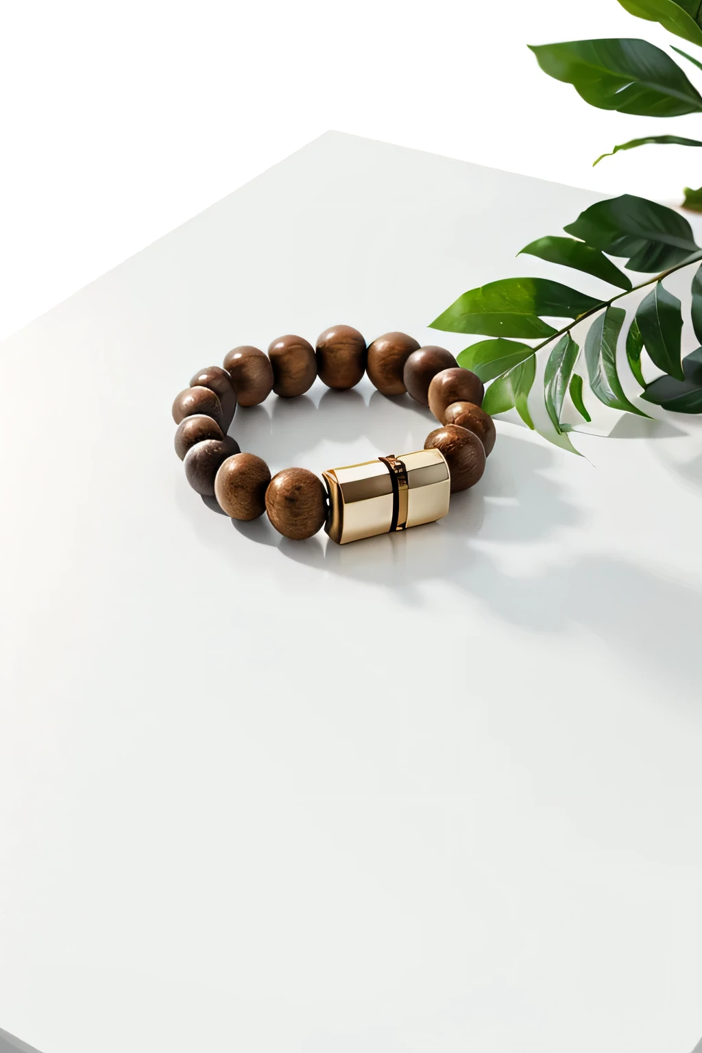 Sandalwood bracelet on the table,White background,Product renderings