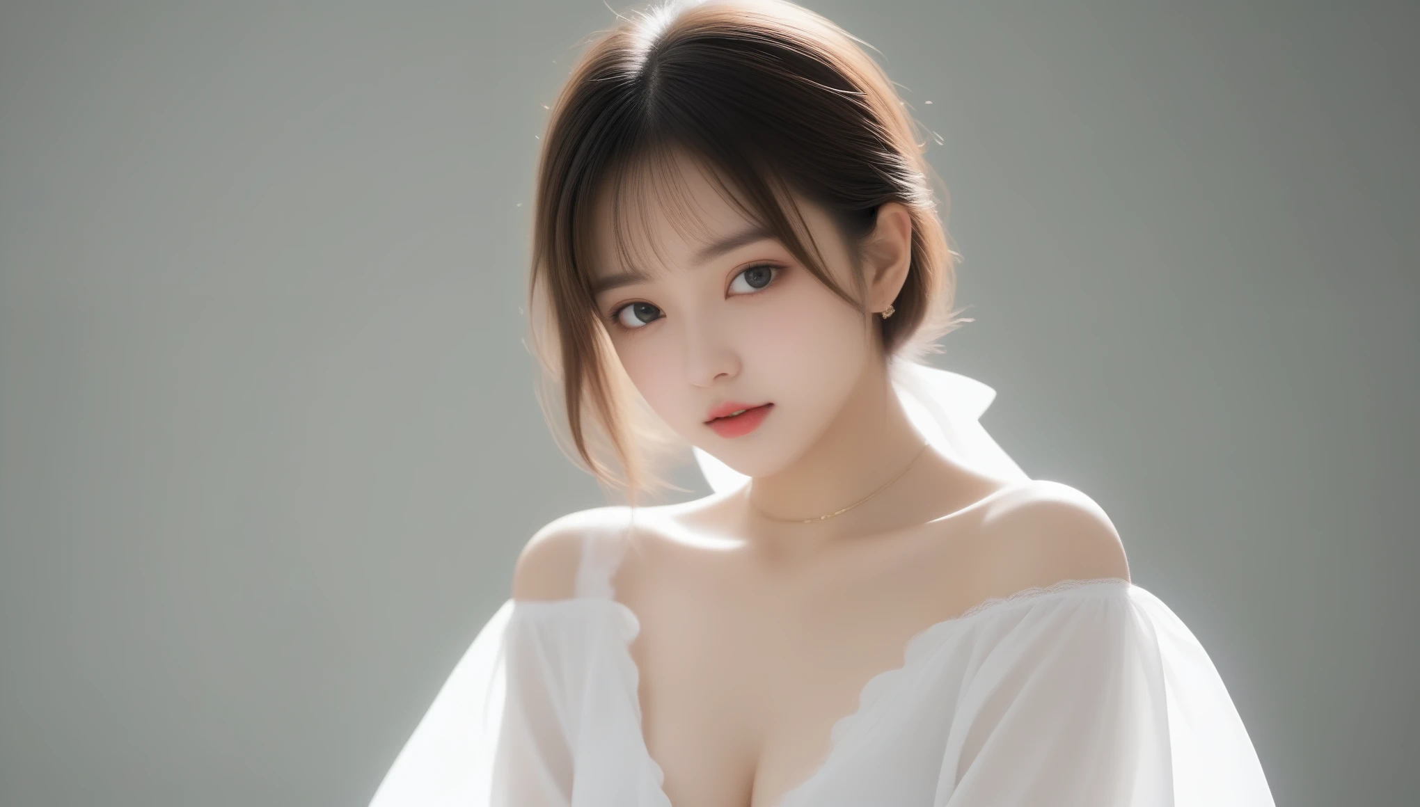 8k, Ultra-high resolution, highest quality, masterpiece, Surreal, photograph, 1 girl, (:1.3), pretty girl, Cute face, Beautiful eyes in every detail, 細かくdetailedに,((highest quality, 8k, Tabletop: 1.3, RAWphotograph)), Sharp focus: 1.2, (1. AESPA Girl :1.1), alone, (Realistic, Realistic: 1.37), (Face Focus: 1.1), Cute face, 超detailedな顔, Short, unkempt hair, Small breasts, Flat Chest, (Chiffon shirt: 1.2), Wind, Are standing, classroom, Depth of written boundary, Background blur, Cattleya,White panties、Sexy pose、See through 、Looking at the audience、beauty,Long neck、Laugh a little、Please close your mouth and laugh、(((Ideal body type))),A-cup small breasts :2,、Portraiture:2、Perfect Anatomy、鮮明なdetailed、detailed、Surreal、Light and shadow,Strong light,Fashion magazine cover,Thin lips