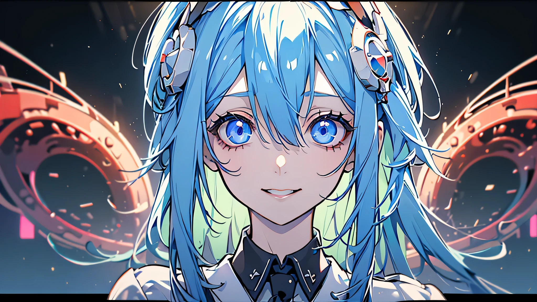 ((Best quality)), ((masterpiece)), (detailed:1.4), 3D, an image of a beautiful cyberpunk female, Yandere , Yandere Face , Trance , Trance Eyes , yameroyandere , constricted pupils , yandere ,
empty eyes . shaded face , crazy eyes , glowing eyes , crazy smile , dark, long sky blue hair, watering hair, blue eyes, white headgear, White Soldier Shirt, Black under cloth, Short white panty, Grenade belt, Big chest, Big thigh, High thigh black knee sock, full view of girl, battlefield background, black combat boot, red necktie, black glove, black combat suit, black jacket, black cloak, black panty, ammo belt, HDR (High Dynamic Range),Ray Tracing,NVIDIA RTX,Super-Resolution,Unreal 5,Subsurface scattering,PBR Texturing,Post-processing,Anisotropic Filtering,Depth-of-field,Maximum clarity and sharpness,Multi-layered textures,Albedo and Specular maps,Surface shading,Accurate simulation of light-material interaction,Perfect proportions,Octane Render,Two-tone lighting,Wide aperture,Low ISO,White balance,Rule of thirds,8K RAW,