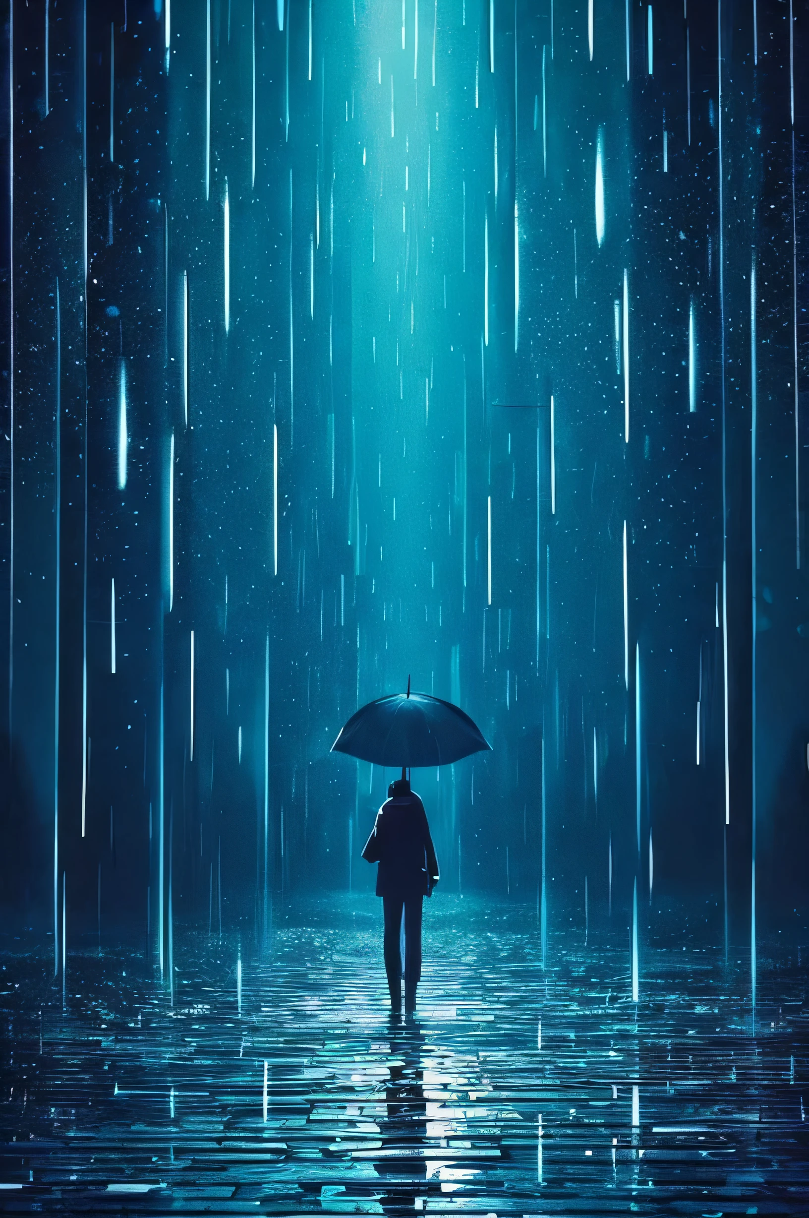A３By horizontal size、Abstract illustration that can be used as a background reminiscent of rain

