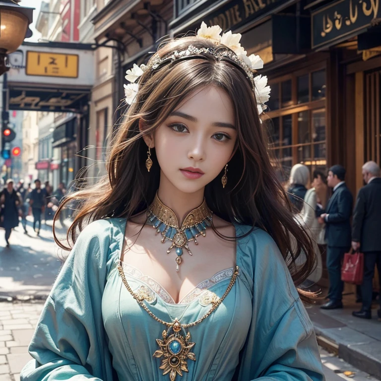As a high-resolution image of a horse on the busy street of Baker Street. This horse boasts exquisite detailing and a vintage aesthetic., Capturing the essence of a bygone era. rider, Hair fluttering in the wind, They run confidently through the crowded streets.、It gives me joy and happiness。.
Focus on the highest quality, An image made to be a masterpiece in itself. Boasting 8K resolution, Perfectly capture every intricate detail、can be displayed. The image quality is unparalleled, Create a visually stunning experience for your audience. The overall image exudes an award-winning aura.,
The face is at the center of the image, Drawn with meticulous attention to detail. All Contours, Features, Facial expressions are captured with great accuracy. Viewers can immerse themselves in ultra-high resolution detailed faces, Marvel at the vivid depictions. eye, especially, It is an attractive focal point, Shining with stunning detail and realism.
Add depth and visual interest, The ancient Islamic costumes worn give off an exotic vibe., enhancing the overall aesthetic of the image. Tatoo in the chest gives attractive charm, Symbolize their attractive personality.
The color palette of the image is、Carefully selected to evoke a nostalgic and timeless atmosphere。.