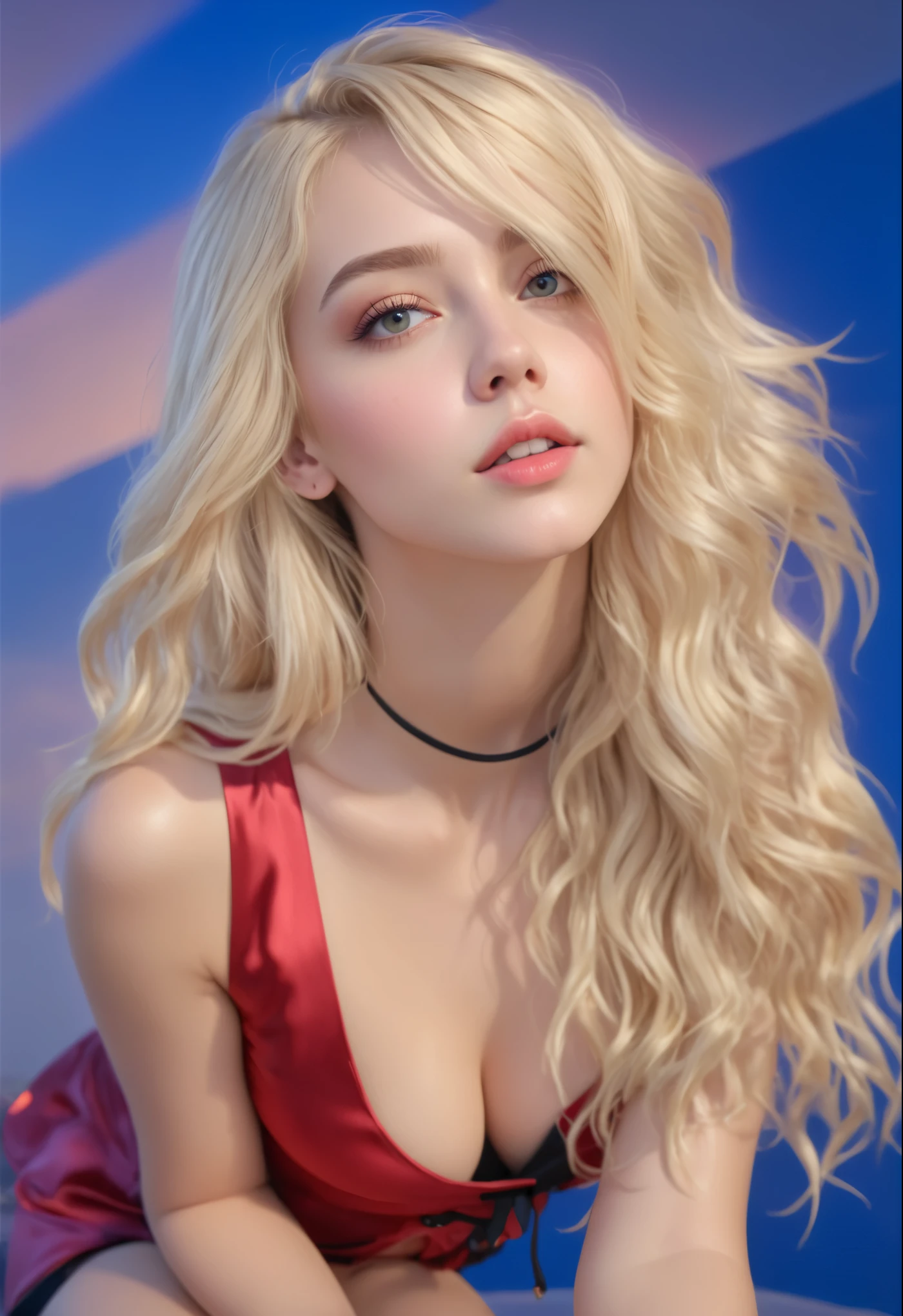 girl looks like cherrychrush, blond hair, (best quality, 4k, 8k, high resolution, masterpiece: 1.2), ultra detailed, (realistic, photorealistic, photorealistic: 1.37), 