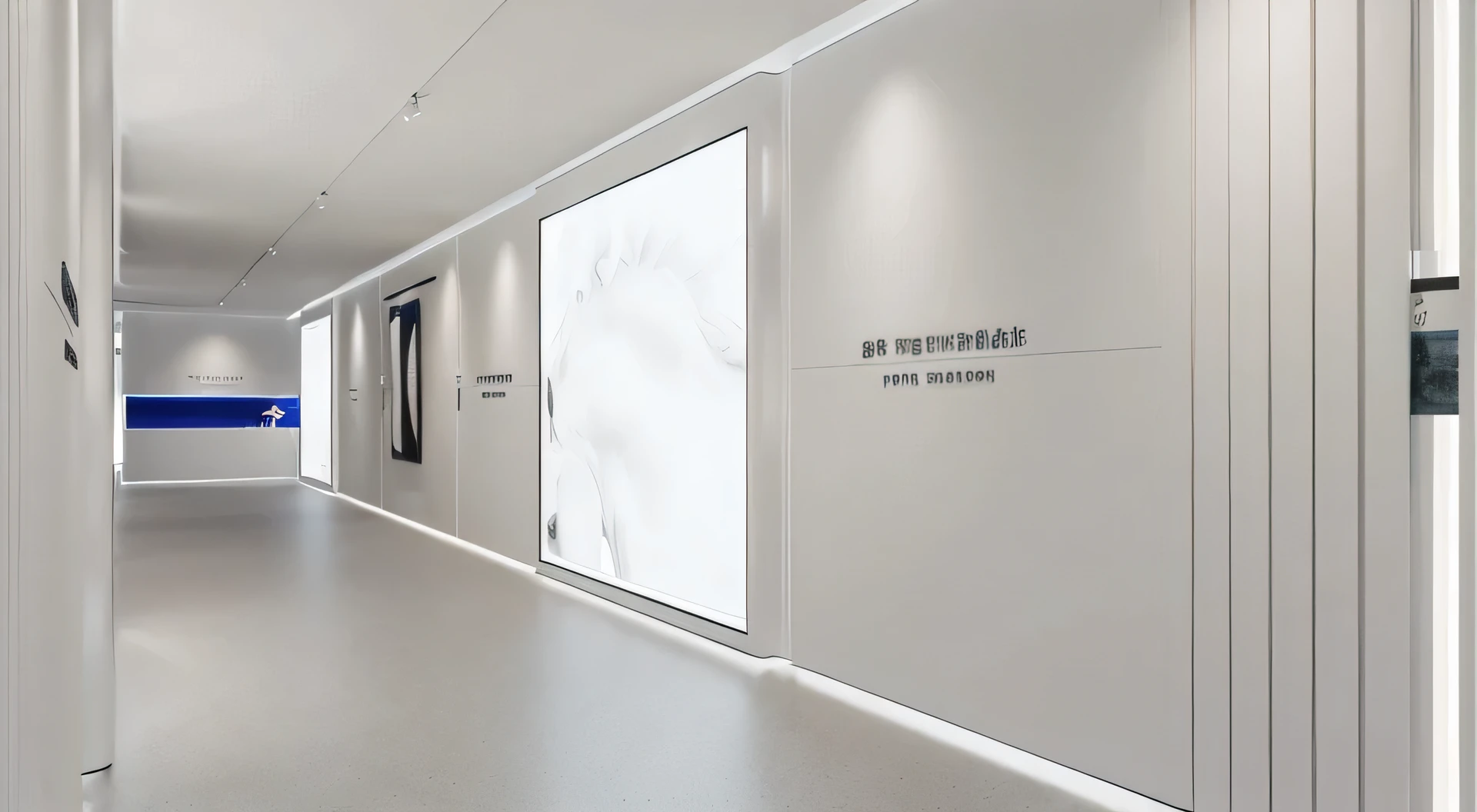 There is a long corridor，There is a sign on the wall, Inspired by Xiao Yuncong, White Gallery, inspired by Huang Gongwang, Inspired by Wang Guxiang, su fu, exhibition, inspired by Wang Zhenpeng, Inspired by Fei Danxu, Inspired by Ding Yunpeng, feng zhu |, zhuoxin ye, Inspired by Huang Tingjian