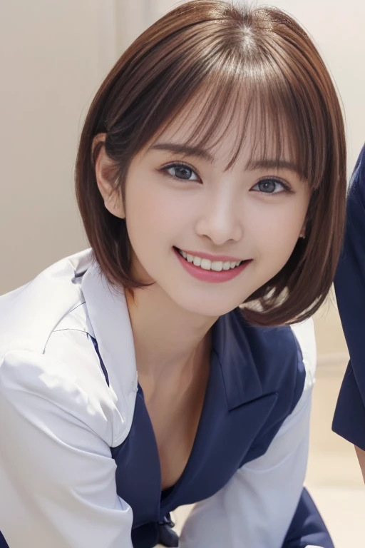 (highest quality,4K,8k,High resolution,masterpiece:1.5),Very detailed,(Realistic,photoRealistic,photo-Realistic:1.37) Portraiture,(A Young Japanese Girl With Incredibly slim body:2.0),(slender arms:1.5).(Her face looks Very Ultra baby-like:2.0),
(Images of her alone:2.0),(Cute Breasts:1.8),(Close-up of her eyes:2.0),(Impressive Features,Super cute and a big idol-like smile:2.0),(Ultra beautiful even left and right eyes with a clear expression:2.0),Beautifully shaped eyebrows,Captivating gaze, natural pink lips,Perfect white skin,Subtle shading,Realistic rendering,(She is wearing a (navy:1.0) business suit:2.0),(Super Short Red Hair:1.5),The golden sunlight gently illuminates the landscape.,Elegant and graceful posture,Create a quiet and serene atmosphere,She is in the operating room.(She is masturbating and has an erotic smile on her face, in a state of ecstasy and orgasm:1.25).