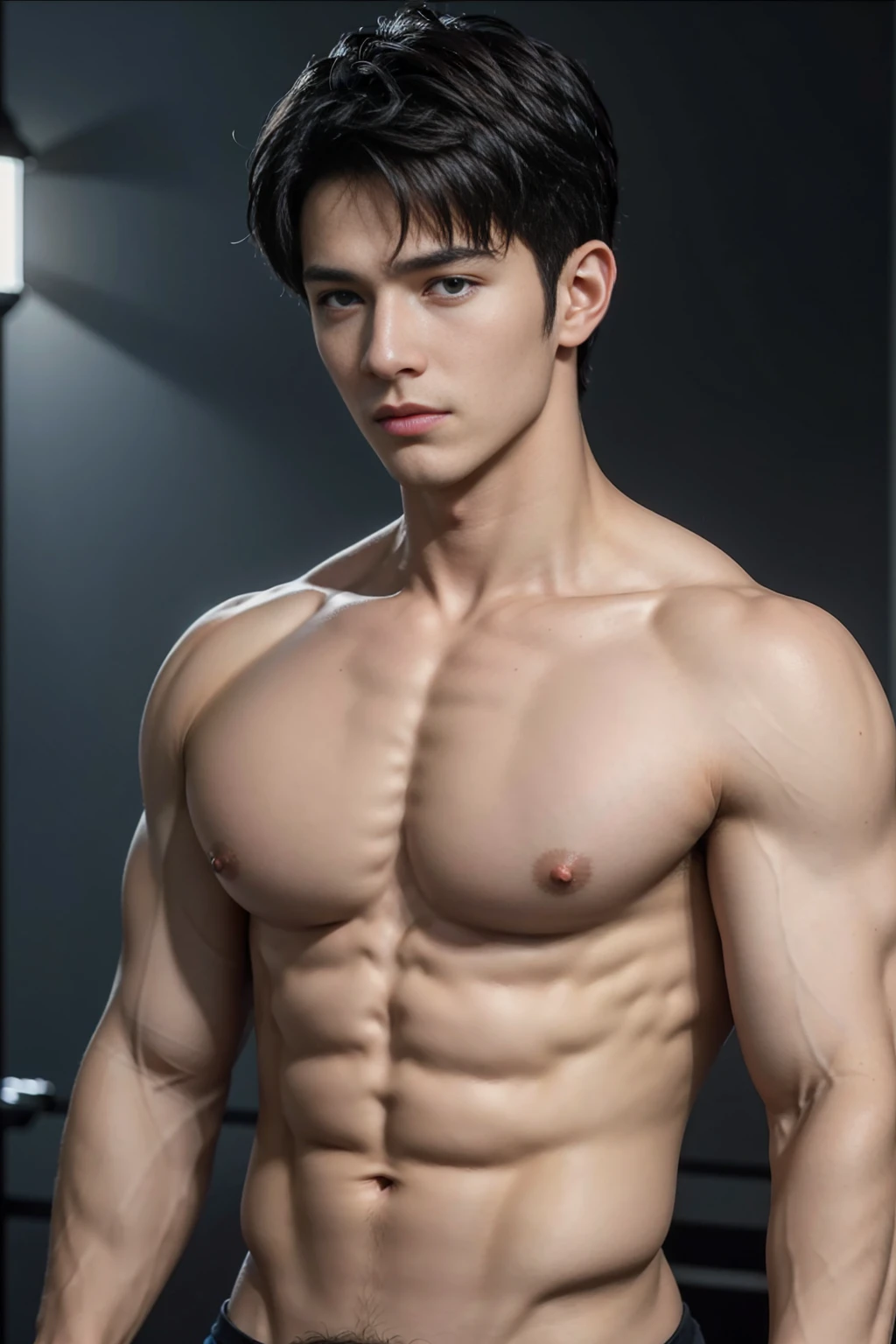 (8K, RAW photo, Highest quality),Realistic,2 handsome men,frontage,Intricate details,Extremely detailed eyes and eyelasheuscular male,Manly,Night sky,Soft lighting,Cinematic lighting,Portrait,Close-up,Lovingly,Exposing the pectoral muscles,Photo of black and blue eyes white gay male model, Blue eyes, Stand in front of a gray background, Sports panties, 22 years old, Lean, beefy, Short hair, Digital SLR, hyper qualit, Fujifilm XT3, Crystal clear, 8K UHD, High detail, Ultra photo realsisim, haar, Pubic hair, ((Realistic skin), ((pores)), ((highdetailskin)), volumettic light, groin, far,sexy underwear,top-down view, complex 3D visualization, high detail, 1 handsome young man (nsfw) looking at the viewer (Pureerosface_V 1:0.6), 18 years old, pure, genuine human skin , (bare chest), muscles, vivid details, hyperrealistic, beautiful background (Medieval: 1,2), octane rendering, 8k, best quality, masterpiece, extremely detailed, computer graphics, unity, wallpapers (realistic, photorealistic: 1.37), stunning, fine details, masterpiece, best quality, official art, extremely detailed CG unity 8k wallpapers,