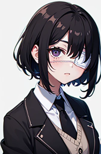 A girl with medical-eyepatch on her left eye