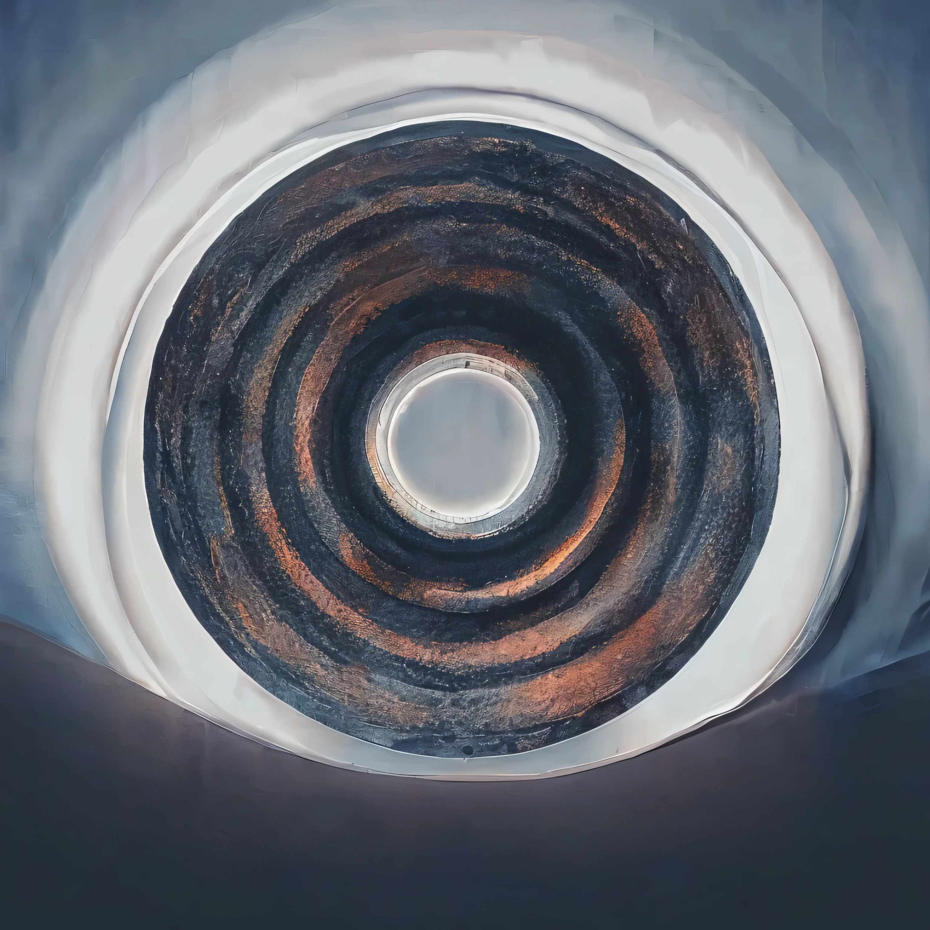 Master zen on the circle deep black hole ocean, aerial top view around with dot light, sitting around, 3d shadow, top detail sculptures, cinematic atmosphere, octane render, detailing, nostalgic, amazing energ, Atlantic power, Contemporary art, Surrealism, glowing light, cinematic lighting, high details, high quality, award winning, 4K