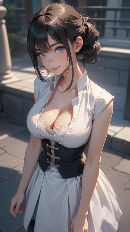 (Casual Boyish Fashion),(Casual cute pose),(Feel free to hairstyle),(Thin),(Large Breasts:1.5)((Cleavage)),(Highest image quality, (8k), Surreal, best quality, high quality, HD, High quality textures, High Detail, Beautiful and detailed, fine, Extremely detailed CG, Detailed texture, True representation of the face, masterpiece, present)